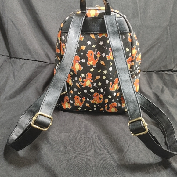 Loungefly Pokemon Charmander Black and Orange Mini Backpack - Picture 2 of 11